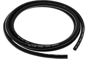 MEKSULAR Meskular 6mm Fuel Line Hose, with 6mm ID x 13mm OD, 1M, Reinforced NBR Rubber Hose for Petrol, Oil, Diesel, Brake Fluid Transfer, Used in Tracks, Cars, Engines