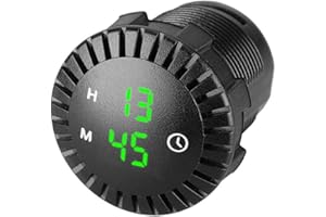 Asudaro Horloge numérique LED pour voiture 12 V/24 V - Petite horloge de tableau de bord pour voitures, navires, véhicules tout-terrain, camions, bateaux, avions