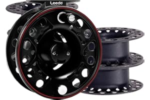 LEEDA Profil LA Kassette Fliegenspule mit zwei Ersatz Kassette Spulen 2 Größen 5/6 or 7/8 Forelle Lachs-Fliegenfischen große Spindel Fliegenrolle