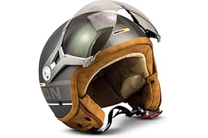 Soxon® SP-325 Plus „Black“ · Jet-Helm · Motorrad-Helm Roller-Helm Scooter-Helm Moped Mofa-Helm Chopper Retro Vespa Vintage Pilot Biker Damen · ECE 22.05 Visier Schnellverschluss Tasche XS–XL (53-62cm)