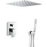 VALAZ Chrome Built-in Shower | 2-Way Single Lever Shower, Rain Effect Sprayer | Easy and Quick Ceiling Installation | Stainle