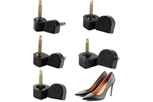 DULUOK 5 Pares Tapas de Tacón, Alto Reparación de Zapato Clavijas de Reemplazo de Zapatos, 8, 9, 10, 11 y 12 mm, Forma de U, Negro, Diámetro 2,4 mm, para Reemplazo de Tacones Altos