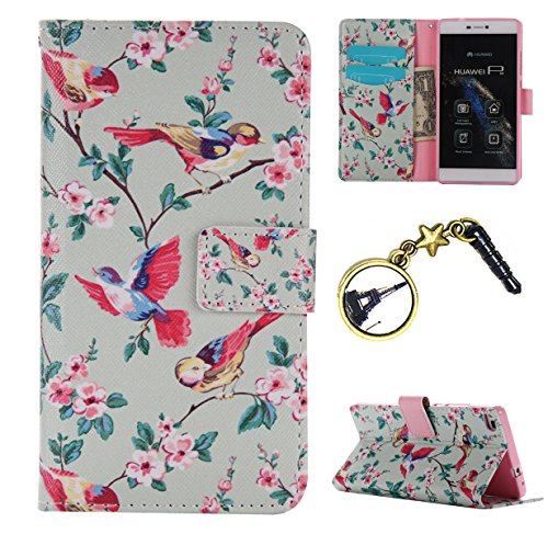 Carcasa de silicona para Huawei P8 Soft PU Teléfono Móvil Painted Pattern Carcasa Funda Case Carcasa Fina Funda Cover Carcasa Funda Piel Con (+ Torre Eiffel polvo conector) # BM