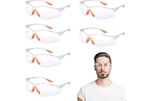 GFTCGK Pack of 6 Safety Glasses, Safety Glasses, Work Safety Glasses, for Safe Protection, Laboratory Glasses, Work Safety Glasses, Scratch-Resistant Lenses for Women, Men, Children