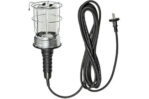 Brennenstuhl Lámpara de mano de goma dura con cesta protectora estable (60 W, 136 mm de diámetro, cable de 5 m), color negro