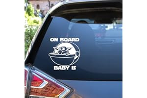 EDVOYNLM Adesivo per auto Baby Yoda On Board Adesivo Vinyll DECAL Sci-Fi The Mandalorean