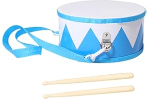 ENJOYAA Tambor para niños, instrumento musical de percusión con 2 baquetas con correa ajustable para niños, Año Nuevo, Navidad, Halloween, regalo de cumpleaños (azul)