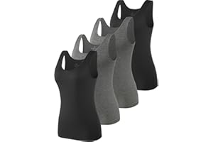 vislivin Elastische Tank Tops für Damen Unterhemden 3/4er Pack