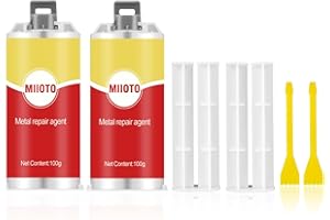 MIIOTO Pâte de Réparation en Métal, Colle Puissante pour Métal, 100gA+B, Colle AB Haut Température, Résistant à la Chaleur metal Repair Paste, Pâte de Réparation en métal Soudure à Froid Metal (2)