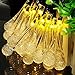 Produktbild huiheng Garten Solar Lichterkette, 30 LEDs Lichterkette wasserdicht Lichterkette Weihnachtsbeleuchtung solarbetriebene Lichterkette für Innen und Außenbereich, Garten, Hause, Terrasse, Rasen, Party, Urlaub, Weihnachten Baumschmuck - 30LED 8 Modes Water Drop