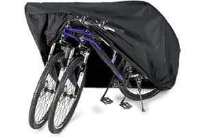 Big Hippo Bike Cover, 210D Heavy Duty Waterproof Bicycle Cover for 2 Bikes Anti-Dust Rain UV-Ray, Outdoor Indoor Bike Protector Cover for Mountain Bike, Road Bike with Lock-holes & Storage Bag, XL
