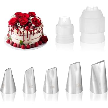 Spritztüllen-Set Für Rosen & Blüten – Edelstahl, 402L – Für Kuchen, Cupcakes & Deko – Zubehör Für Hobbybäcker
