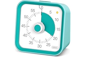 InfPokid Minuteur Visuel Timer Enfant avec Fonction Pause, Compte à Rebours de 60 Minutes Minuteur Enfant pour Salle de Classe, études, Cuisine, Silencieux Gestion du Temps pour Le TDAH (Vert)