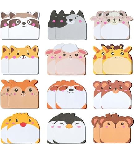 540 Notes Adhésives Enfants Animaux - Bloc-Notes Mignon Chien, Chat, Lapin Pour Bureau, École