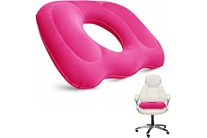 Cozlly Portable Butt Hemorrhoid Pillow,Anti-Decubitus Pad-Breathable Seat Cushion,Donut Cushion for Relief of Haemorrhoids,Inflatable Donut Ring Cushion,for Pressure Sores,Wheel Chair (Pink)