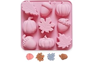 WOXJENA Moule à Chocolat en Silicone, Moule à Chocolat Citrouille Automne, Glands et Citrouilles en Forme de 3D pour L'automne, Thanksgiving, Thème de la Récolte