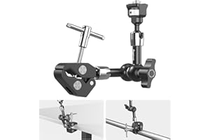 SMALLRIG Braccio magico da 7 pollici con morsetto a forma di granchio, braccio con vite da 1/4"-20 e perni retrattili, per action camera, monitor, luci video e microfoni - 5310