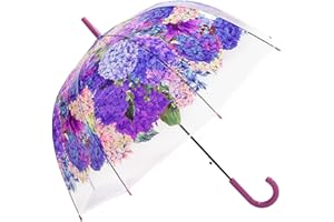 Chesoon Parapluie de fleur claire Automatique ouvert transparent coupe-vent dames élégant parapluie de pluie pour la fête de mariage