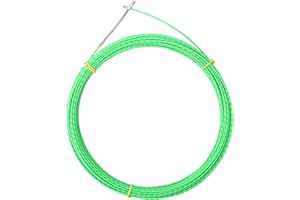 WENXIAW Sonda Tiracavi di Poliestere Sonda Elettricista con Molla di Guida, 10m, Diametro 4 Mm, Kit di Strumenti per l’Installazione di Cavi, Elettricista Cavo Threading Dispositivo Running Estrattore, Verde