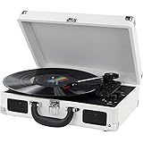 Vinyl Record Player Wireless Turntable Bluetooth 3-Speed Portable Vintage Suitcase with Built-in Speakers, Includes Extra Sty