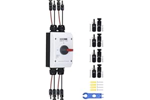 DIHOOL Interruptor de separación CC 2 cuerdas, sistema PV con caja de conexión generador, máquina de fusibles automática 32 A, IP66, interruptor solar, caja de conexiones