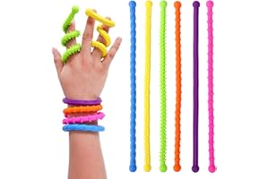 Lyreh 6szt Teksturowanych Rozciągliwych Zabawek Sensorycznych Fidget Kolorowe Ciche Sensoryczne Zabawki Rozciągające Fidget na Autyzm ADHD Stres Lęk