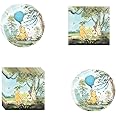 MJZH 40pcs Winnie Party Supplies,include 20 Plates（7", 20 Napkin,Used for Retro Bear Birthday Party Decoration (A)