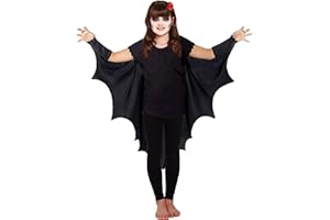 HENBRANDT Children’s Bat Cape Costume Accessory for Kids Scary Fancy Dress Outfit Vampire Bat Wings Witch Cape One Size Ages 4-12 Halloween Fancy Dress for Boys and Girl