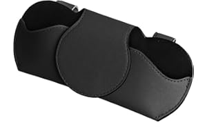 HAPPOW Brillenhalter für Auto Sonnenblende, Brillenhalter für Auto Leder,Brillenhalter für Auto, Leder Sonnenbrillen Halterung für Auto Visier Zubehör,Für alle Fahrzeuge(Schwarz)
