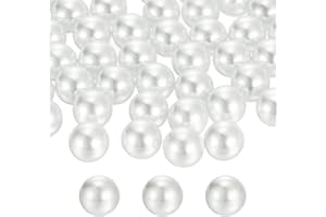 sourcing map 340pcs 12mm White Pearl Beads ABS Faux Pearls Vase Fillers 300g Ornament Filler for Crafts Centerpieces Jewelry Making Aquarium Decoration