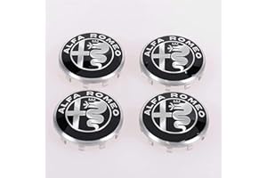 LIYANGT1 4 Piezas Tapas para Llantas para Alfa Romeo Mito 147 156 159 166 60mm, Centro Centrales Tapacubos Centro de Rueda Accesorios para Coche,C