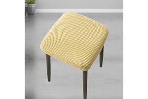 CILUA Stretch Stool Slipcover Modern Dressing Table Jacquard Stool Chair Protecto Cover Bedroom Square 1/2/4pcs Stool Cover Dust Proof Durable Simple Soft Chair Covers Bedroom (Color : K, Size : 1PCS)