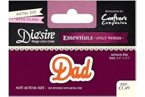 Crafter's Companion Diesire-Essentials Only Words-Dad, Metal, 6.3 x 9.7 x 0.1 cm