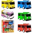 NyaSaa Toy Bus with Box, 5PCS Pull Back Die-cast School Bus, Bus Toy Vehicles, 1:64 Scale Pull-Back Bus, Bus Toy Car Model Pull Back City Bus Kids Gifts