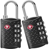 NOVLOCK TSA Combination 4 Digit Travel Lock - Grooved Surface Non-Slip - Security for Suitcase, Backpack, Sports Bag and Carr