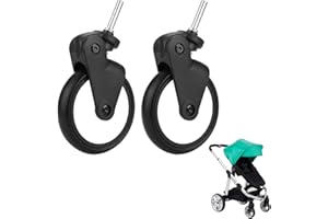 CUQUE Baby Stroller Front Wheel, 3cm Diameter Kids Carriage Wheel Rubber Baby Stroller Front Wheels 360° Rotatable for Babyzen, Kiddopotamus, Chbaby (Pair of Front Wheels)