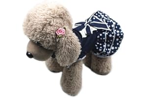 Barrageon Gatti Cani Abito Animale Domestico Camicia Gonna Carino Piccolo Media Bowknot Estate Vestito Abiti (Buio Blu-S)