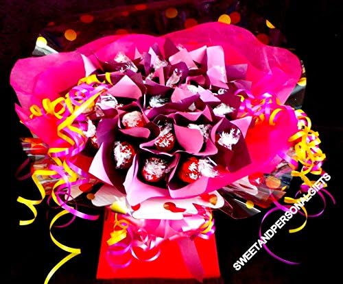 Sweety candy trees ~ Lindt Lindor Chocolate Sweet Bouquet ~ Personalised ~ Delivered in Patterned Gift Box