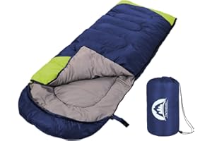 SWTMERRY- Sleeping Bag 3-4 Seasons (Summer, Spring, Fall, Winter) Warm & Cool Weather - Lightweight,Waterproof Indoor & Outdoor Use for Kids, Teens & Adults for Hiking, Backpacking and Camping