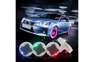 CARLITS Car Tire Wheel Lights, 4pcs Car Wheel Tire Air Valve, Hub Lamp Cap Light with Motion Sensors Colorful LED Tire Light Gas Nozzle,for Car Bicycle Motorcycles Accessories