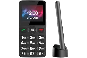 Melefon Big Button Mobile Phone for Elderly,Easy to Use Phone,Large Volume Basic Cell Phone for Senior with 2.2" Display|SOS Button|FM Radio|Charging Dock|Supports 15 languages (Black)