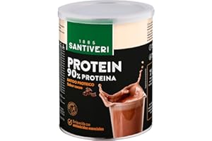 SANTIVERI - Protein-90 Instantáneo en Polvo, Alto Contenido en Proteína a Base de Proteína 100% Vegetal, Aminoácidos y Vitaminas, con 27gr de Proteina por ración (200 g, Chocolate)