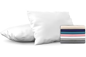 Dreamzie Poszewka na poduszkę 50 x 70 Zestaw 2 sztuk z mikrofibry z certyfikatem Oeko-Tex, miękka i szczotkowana poszewka na poduszkę, w dotyku skóra brzoskwiniowa - biała