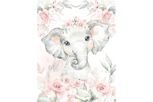 DCIDBEI 30x30CM diamond painting Kit Complet Rond Animaux anime,perle diamant a coller dessin animé Broderie peinture adulte enfant Chambre Déco Cadeau Anniversaire || éléphant bébé et Papillon