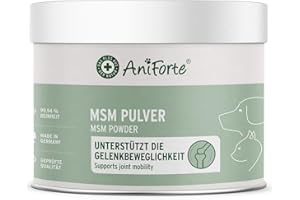 AniForte MSM Pulver für Hunde & Katzen 300 g – Hochreines Methylsulfonylmethan, Hochdosiert mit Reinheitsgrad 99,94%, organischer Schwefel für Tiere als Gelenkpulver, höchste Qualität