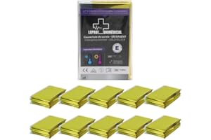 Le Pro du Médical - 10 Couvertures de Survie Or/Argent Thermique Urgence - 210 x 140 cm