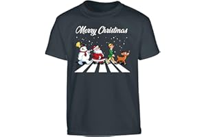GIFT HUB Merry Christmas Snowman Christmas Shirts for Men T-Shirt Girls Top Elf Reindeer Xmas T Shirts Mens Santa Tree Boys Kids Children Gift Printed