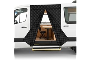 TIVEKEO Magnetischer Thermischer Seitentür 180 * 148cm, Winddichter Schalldämmender Vorhang Thermisch Winter for Die meisten Nutzfahrzeuge, Wohnmobile, for Ducato/Crafter/Sprinter Standard Roof