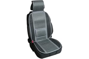LAMPA Generico - Cubre Asiento de Respaldo con Fibra de Bambu Negro con Apoyo Lumbar Evita la sudoracion en Contacto con el Asiento 54354