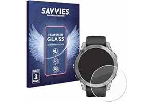 savvies Pellicola Vetro Temperato per Garmin Fenix 7 (47 mm) (3 Pezzi) Protezione, Schermo Protettivo, Glass Durezza 9H